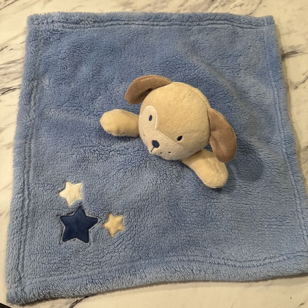 Baby Gear Puppy Dog Security Blanket Lovey Soft Plush Stars Brown Dog Blankie